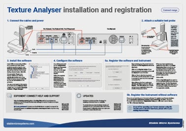 Texture Analyser installation and registration – Connect range